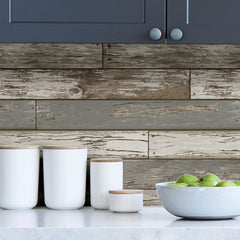 Scrap Wood Peel and Stick Wallpaper in a room setting