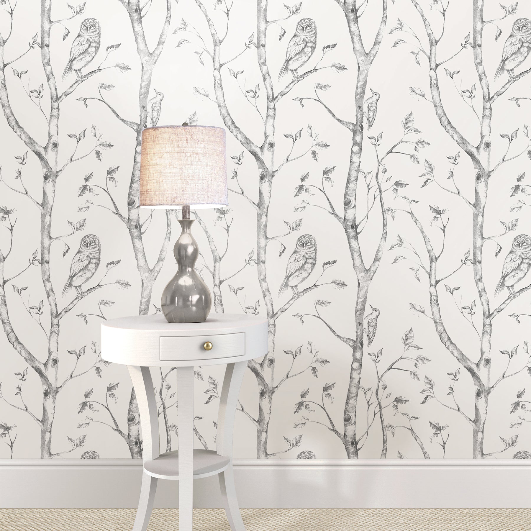 Woods Peel And Stick Wallpaper in a room setting