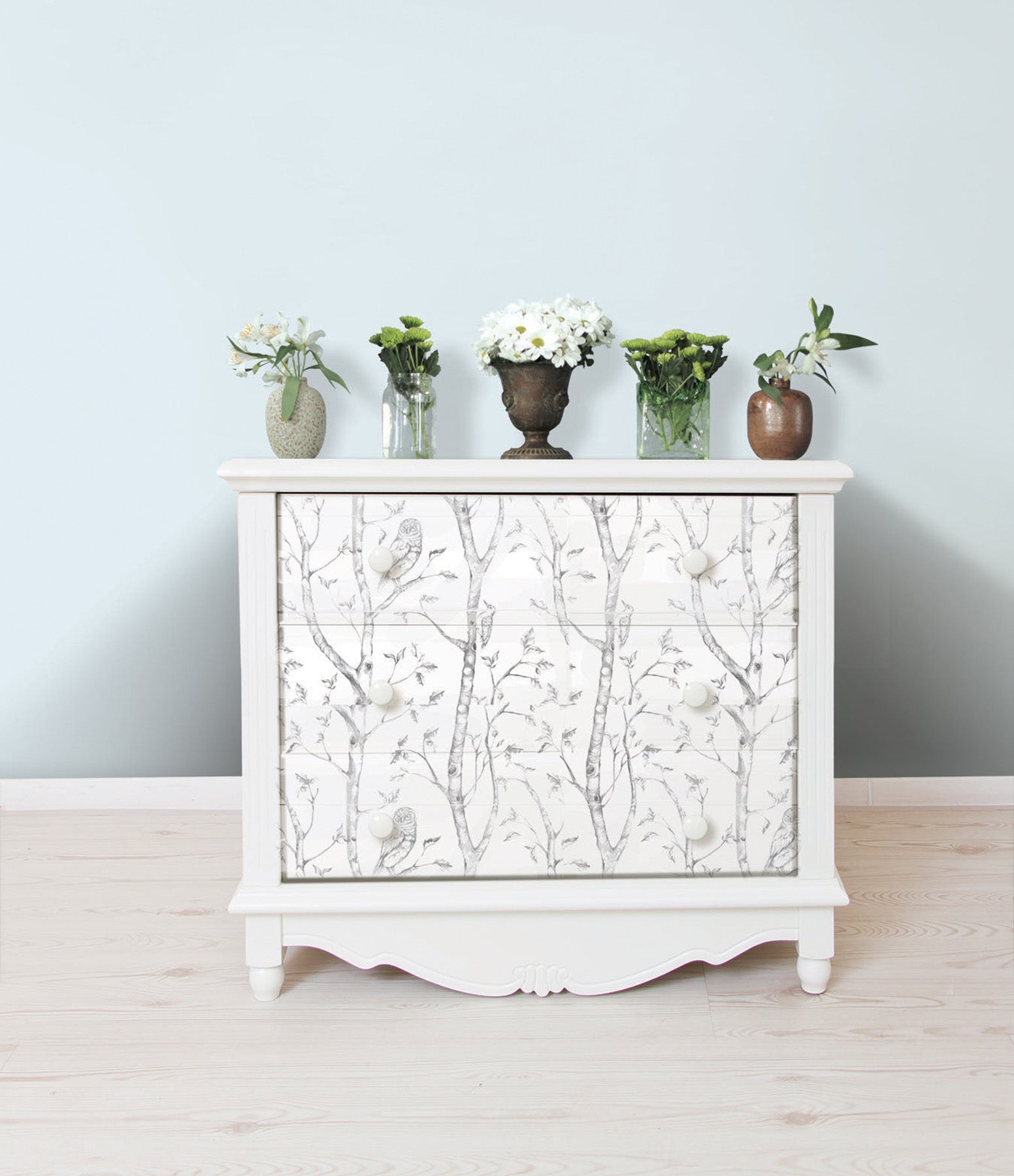 Woods Peel And Stick Wallpaper in a room setting