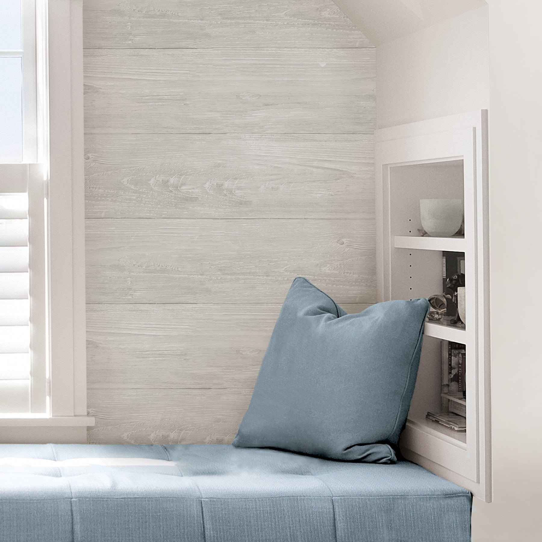 Wood Plank Peel & Stick Wallpaper in a room setting