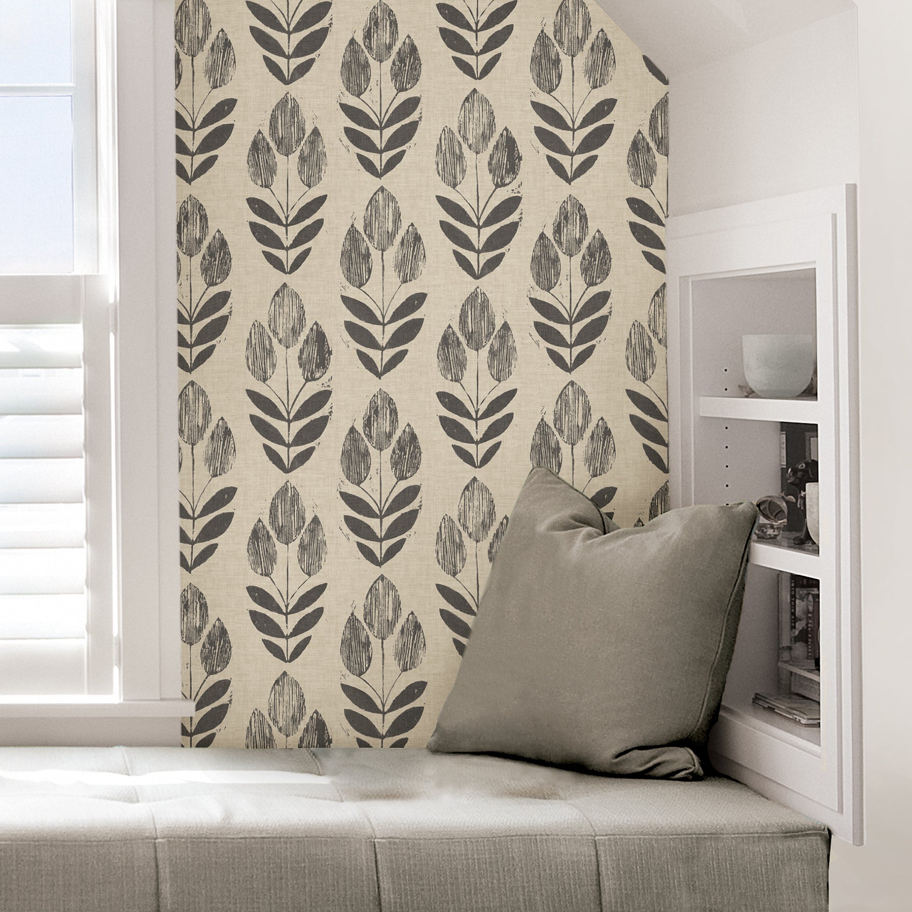 Folk Tulip Peel and Stick Wallpaper