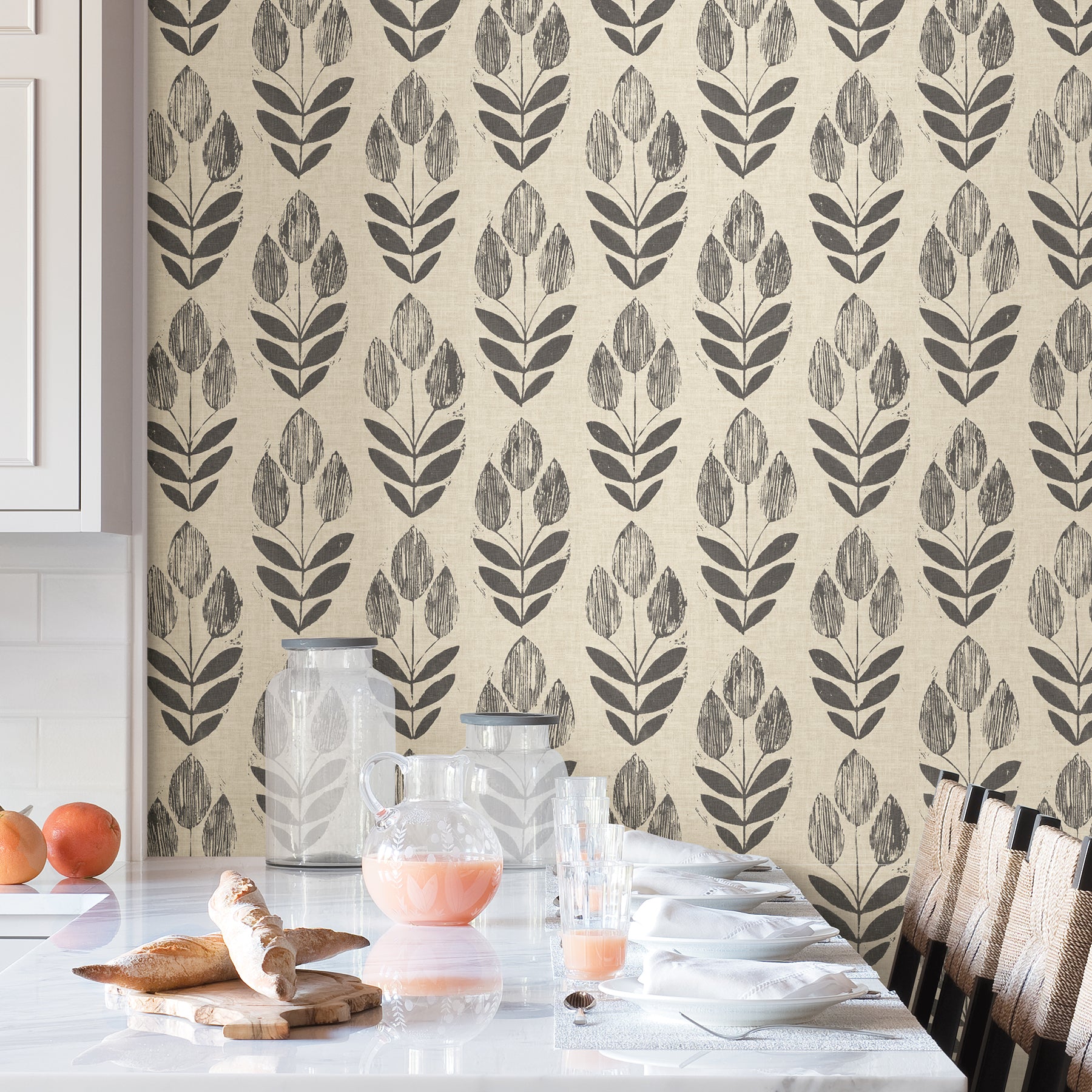 Folk Tulip Peel and Stick Wallpaper