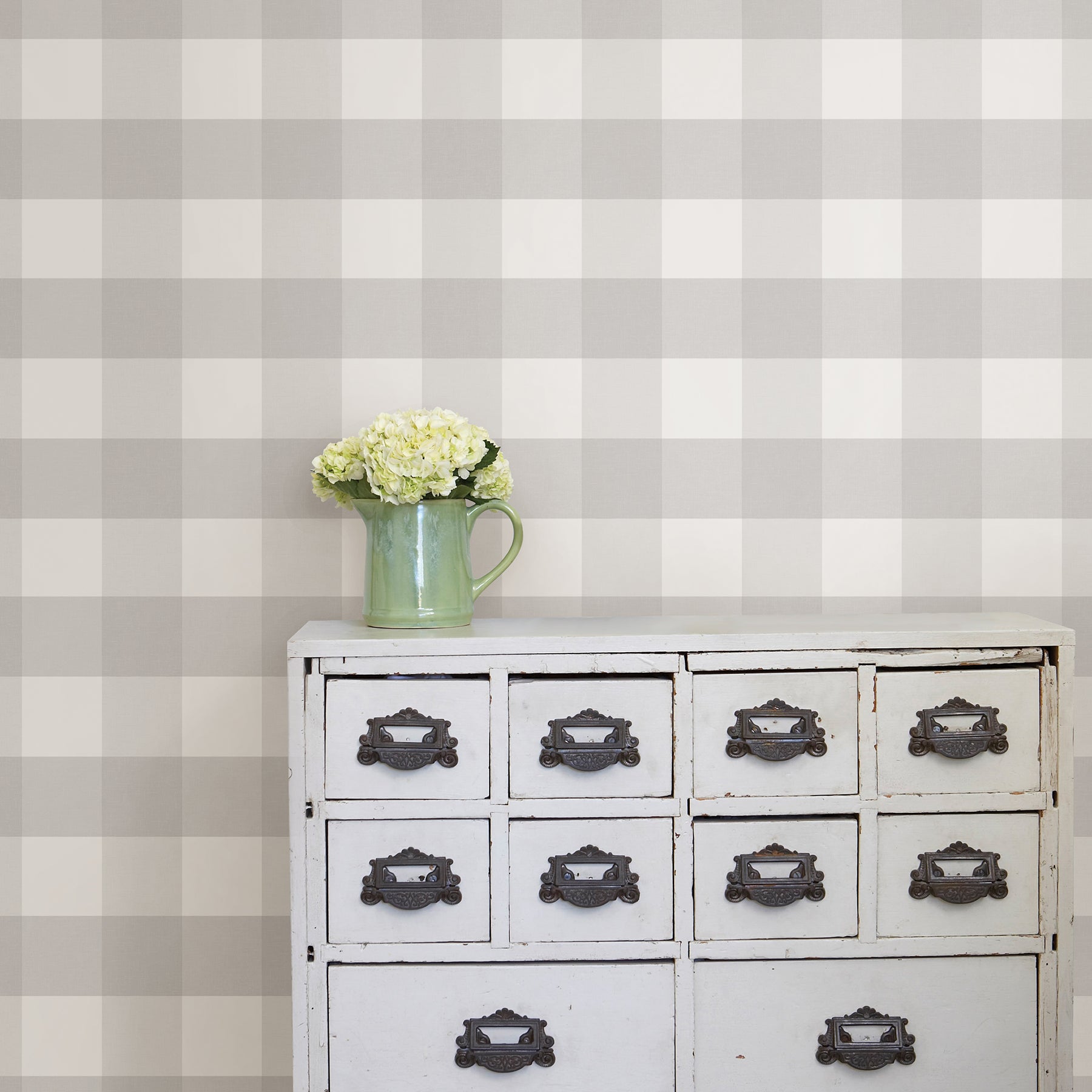 Farmhouse Plaid Peel and Stick Wallpaper in a room setting