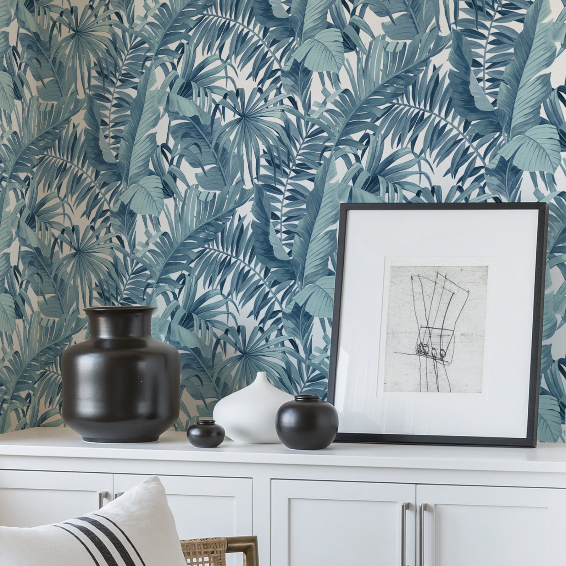 Maui Peel and Stick Wallpaper in a room setting