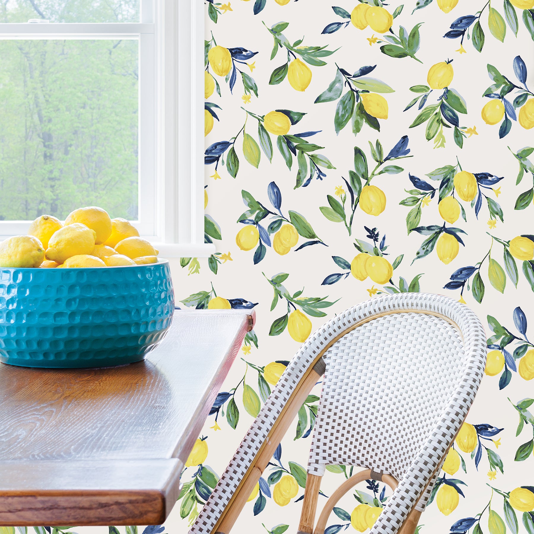 Lemon Drop P&S Wallpaper in a room setting