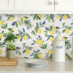 Lemon Drop P&S Wallpaper in a room setting