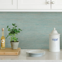 Tibetan Grasscloth Peel and Stick Wallpaper in a room setting