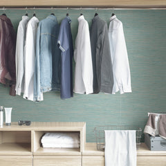 Tibetan Grasscloth Peel and Stick Wallpaper in a room setting