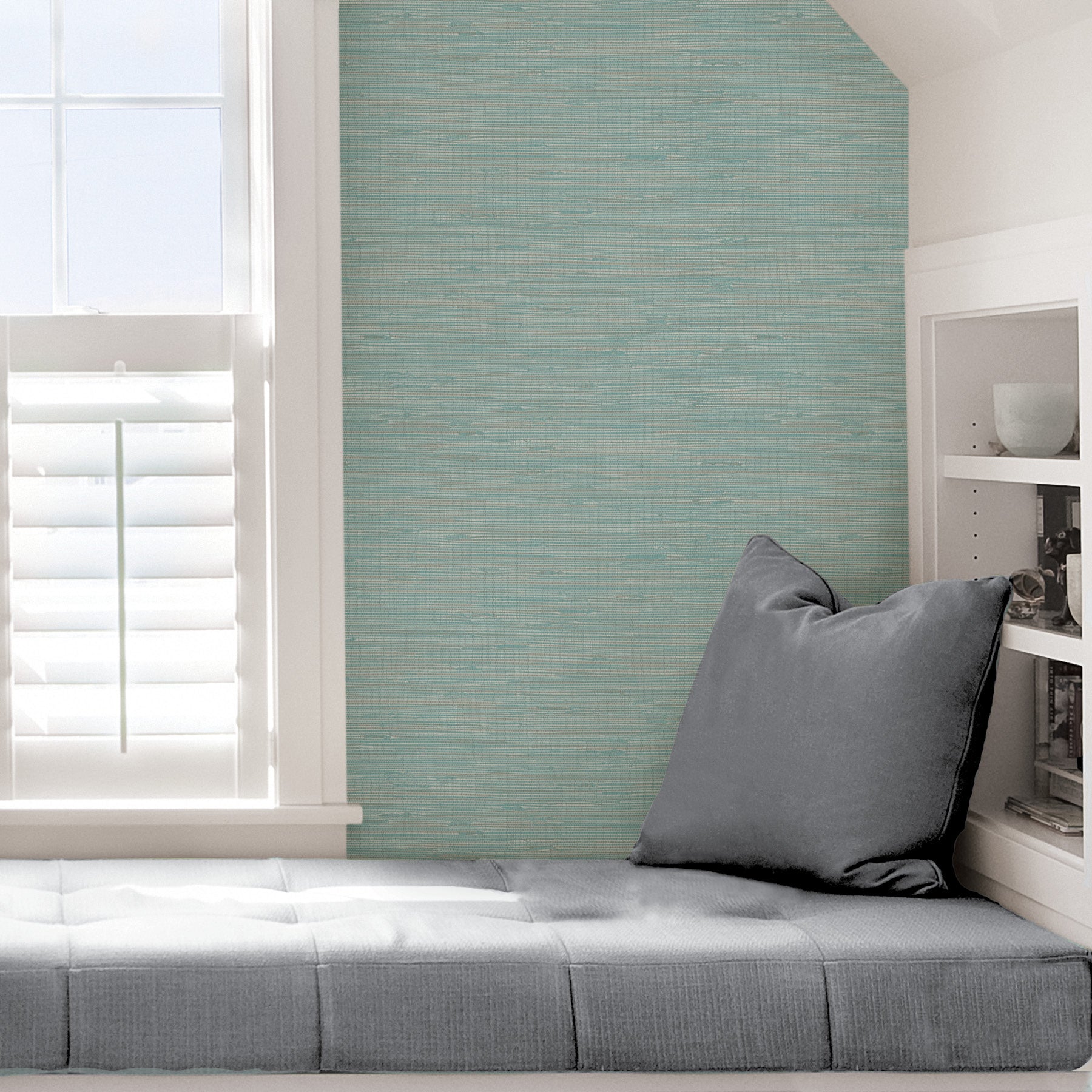 Tibetan Grasscloth Peel and Stick Wallpaper in a room setting