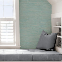 Tibetan Grasscloth Peel and Stick Wallpaper in a room setting