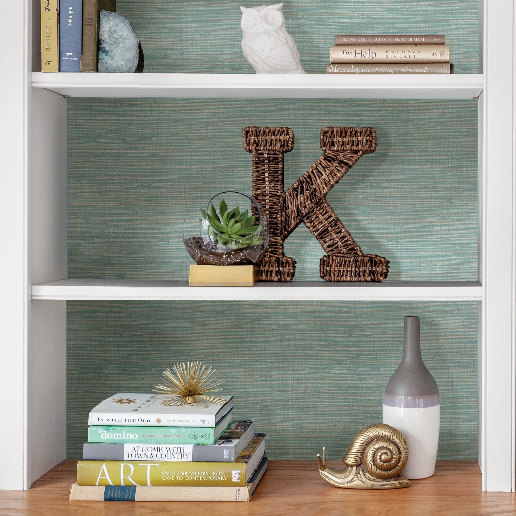 Tibetan Grasscloth Peel and Stick Wallpaper in a room setting