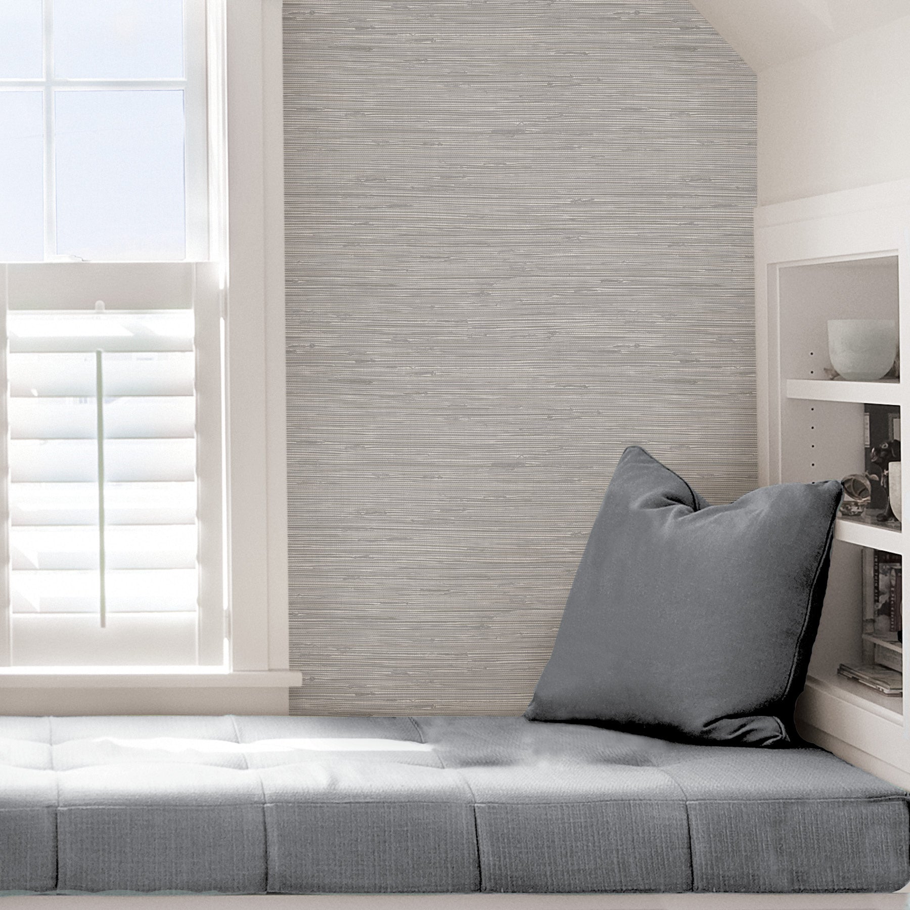 Tibetan Grasscloth Peel and Stick Wallpaper in a room setting