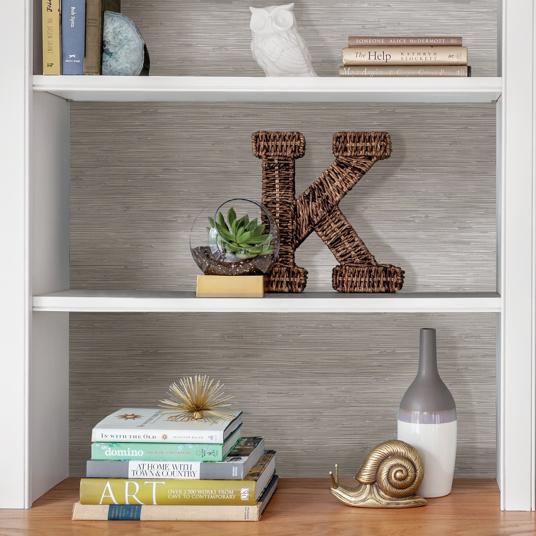 Tibetan Grasscloth Peel and Stick Wallpaper in a room setting