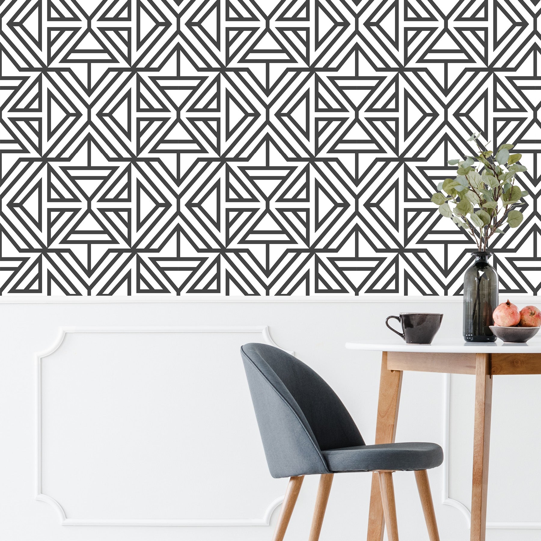 Linear P&S Wallpaper in a room setting