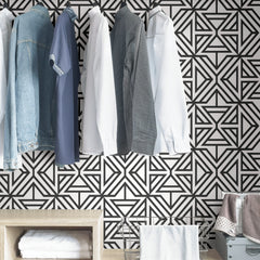 Linear P&S Wallpaper in a room setting
