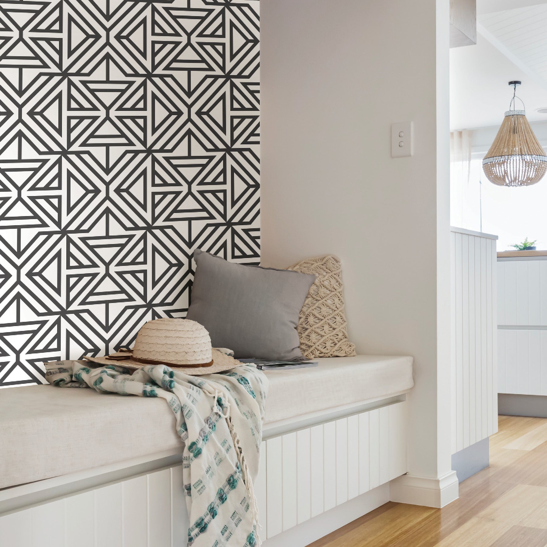 Linear P&S Wallpaper in a room setting