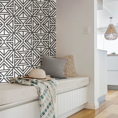 Linear P&S Wallpaper in a room setting