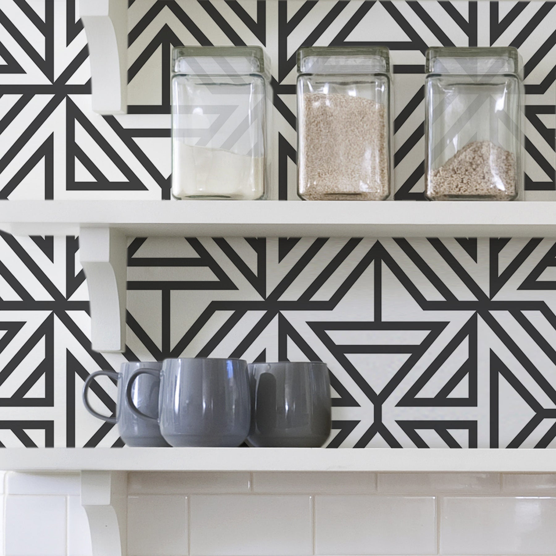 Linear P&S Wallpaper in a room setting