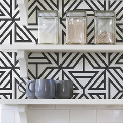 Linear P&S Wallpaper in a room setting