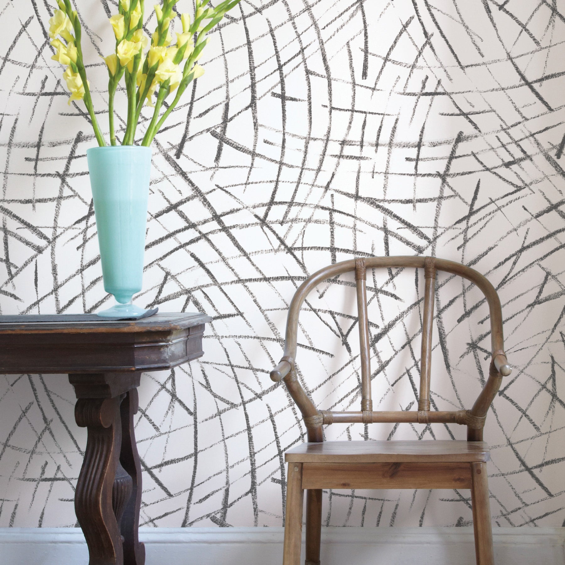 Imprint Peel and Stick Wallpaper in a room setting