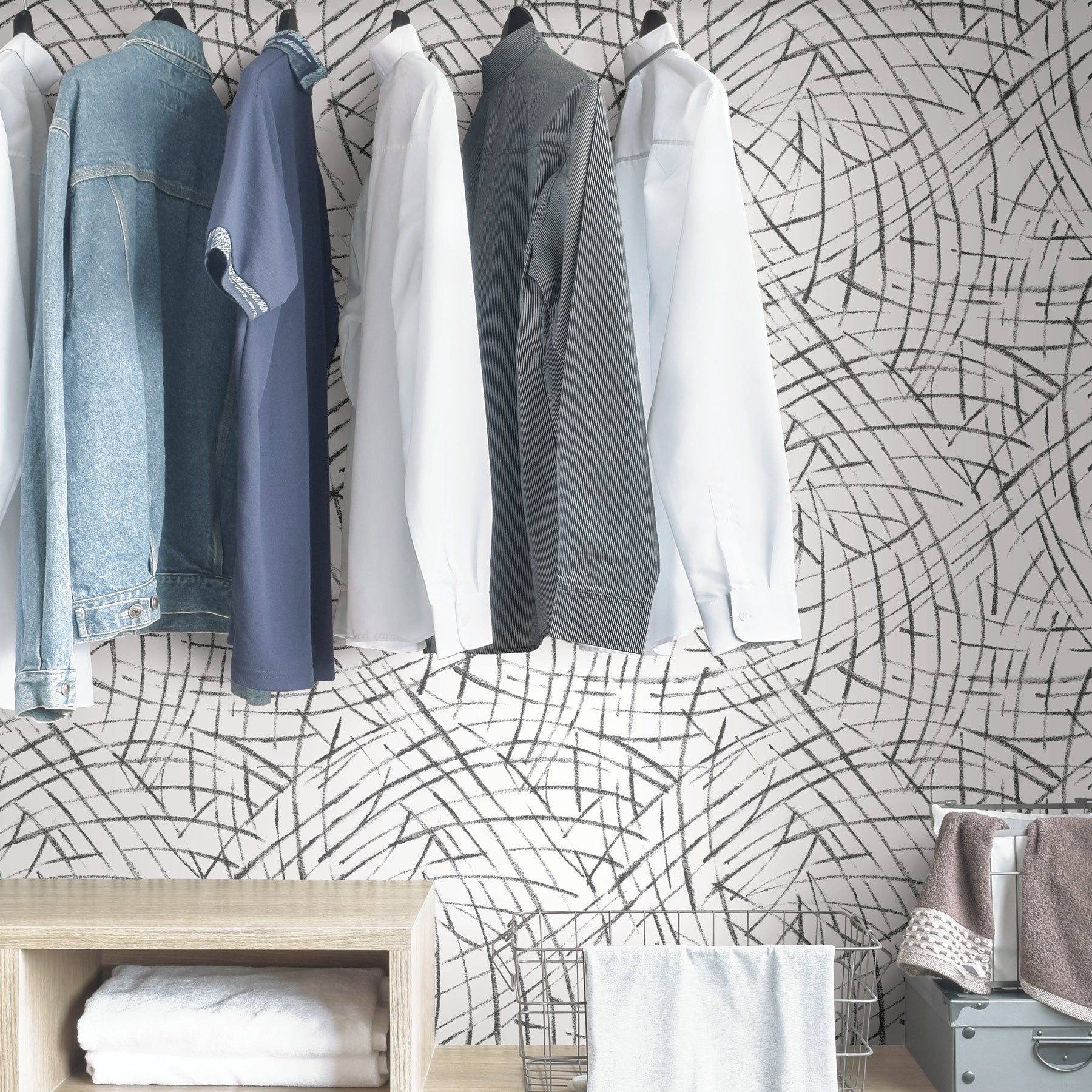 Imprint Peel and Stick Wallpaper in a room setting