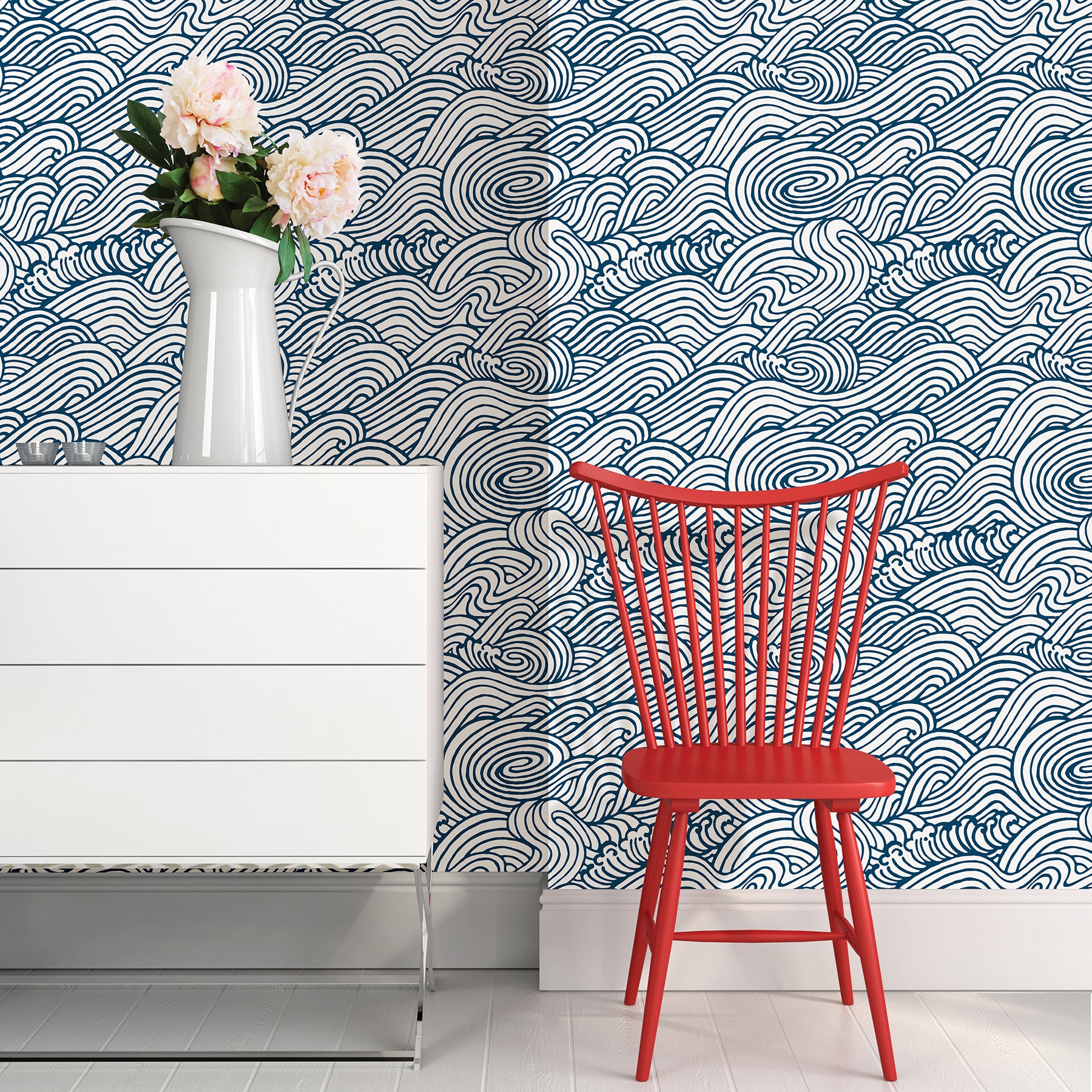 Saybrook P&S Wallpaper in a room setting