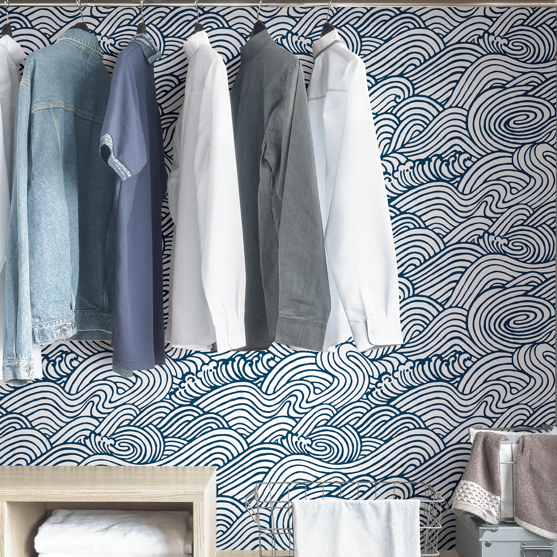 Saybrook P&S Wallpaper in a room setting