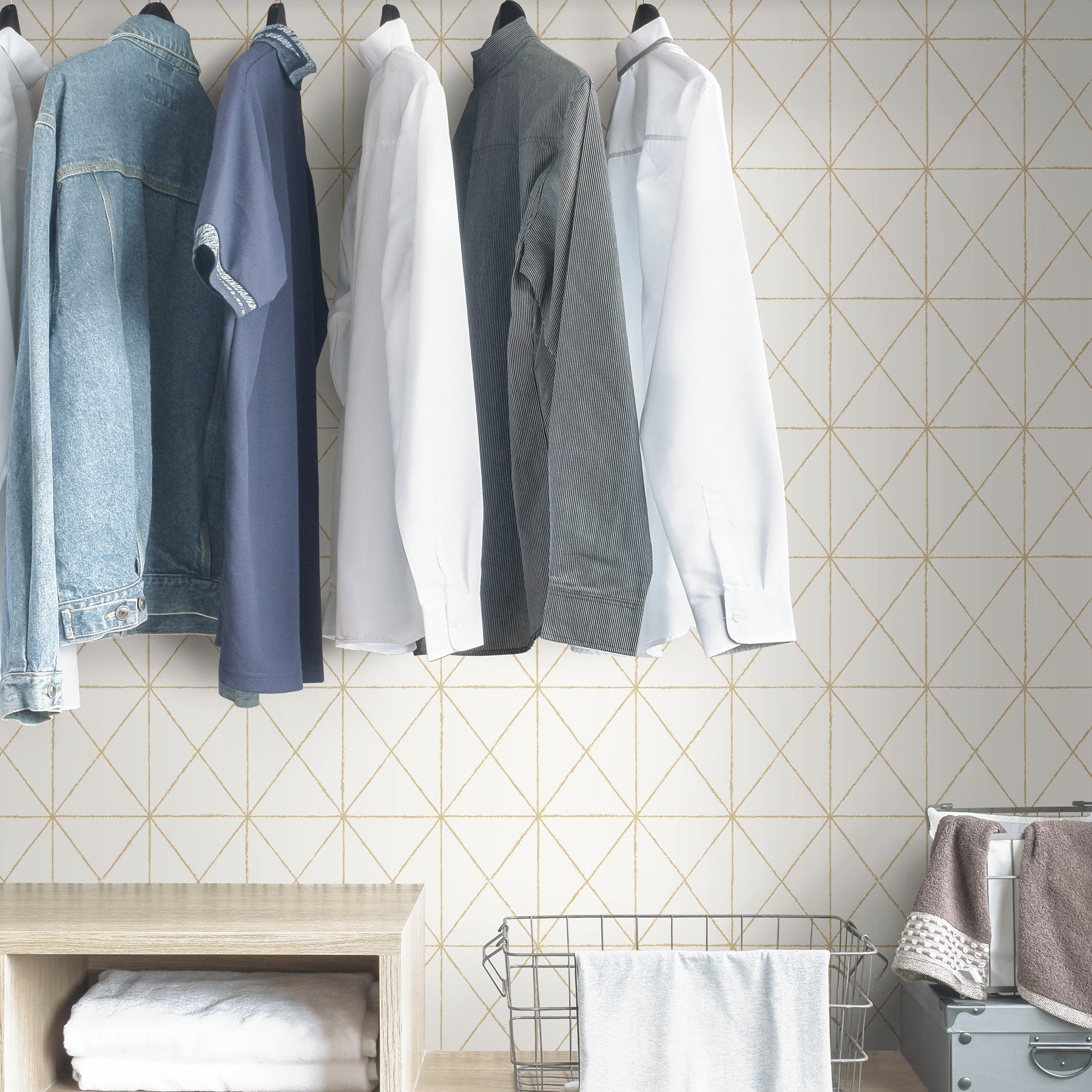 Get In Line Peel and Stick Wallpaper in a room setting