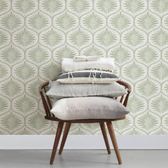 Primitive Leaves P&S Wallpaper in a room setting