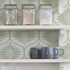 Primitive Leaves P&S Wallpaper in a room setting
