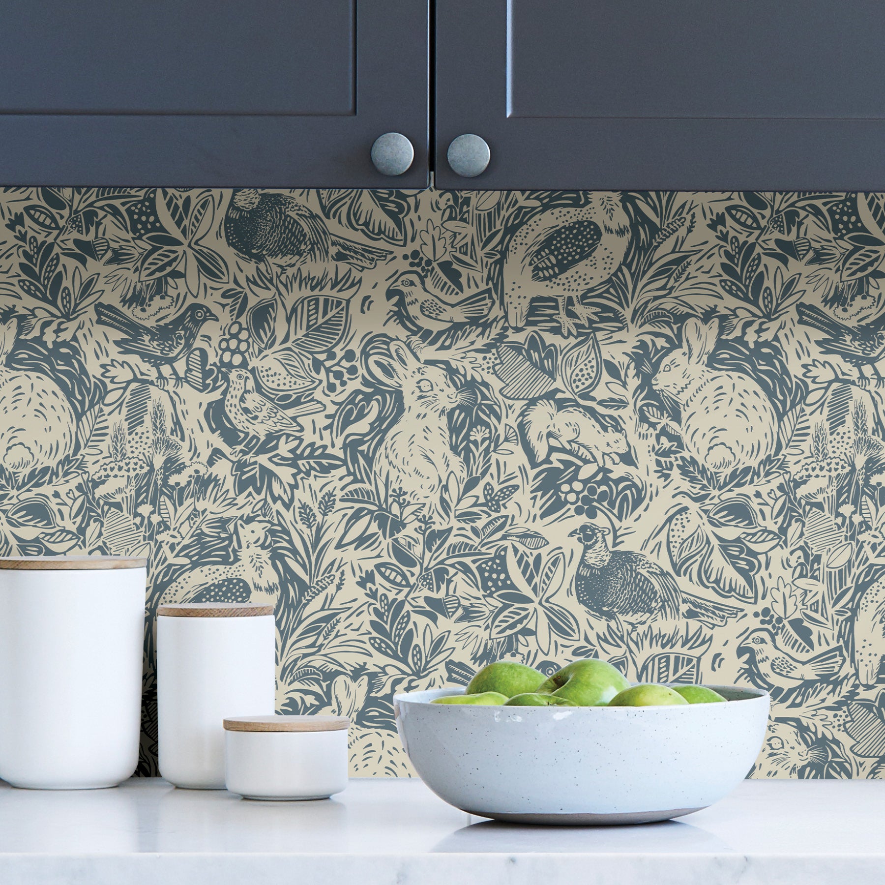 Terrene P&S Wallpaper in a room setting