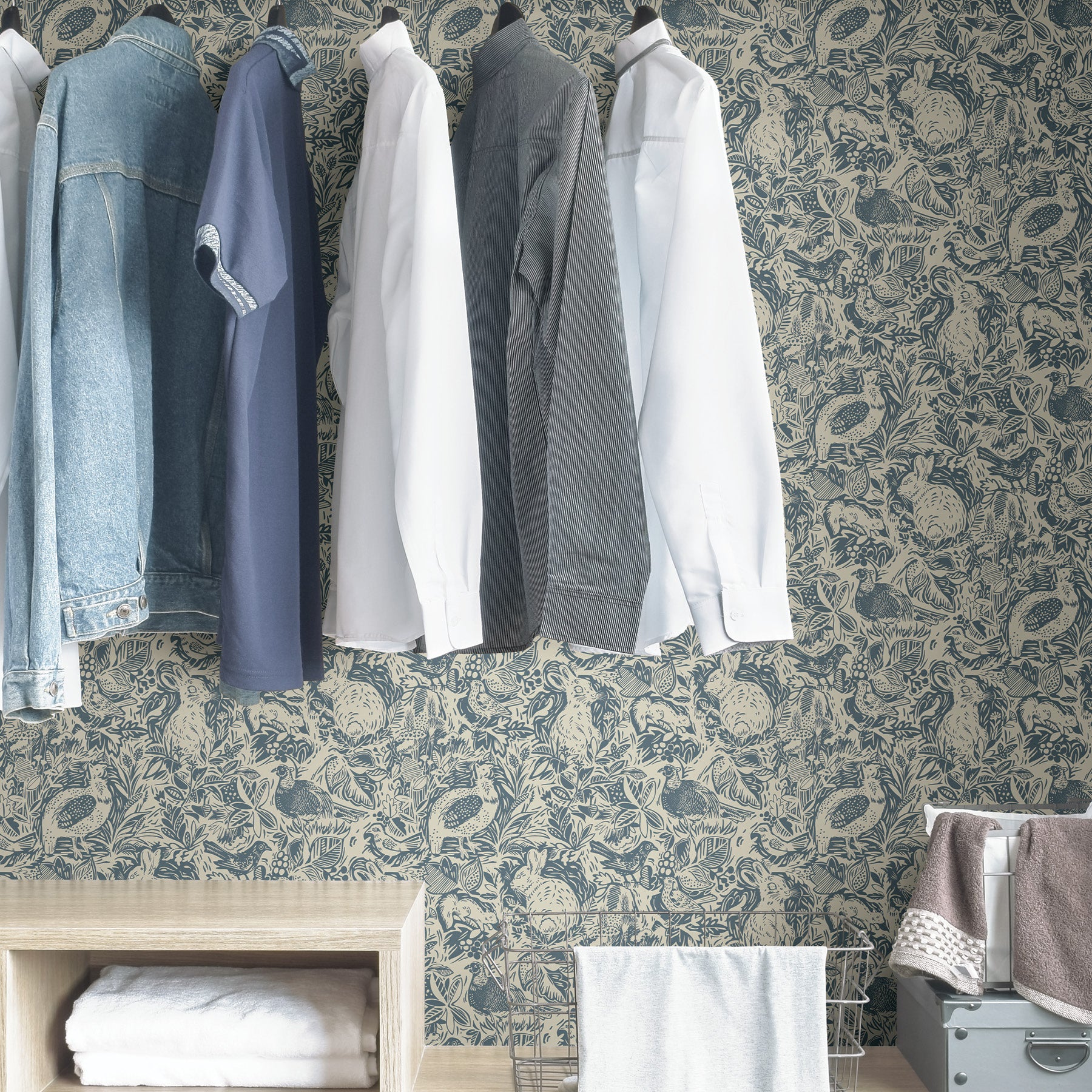 Terrene P&S Wallpaper in a room setting