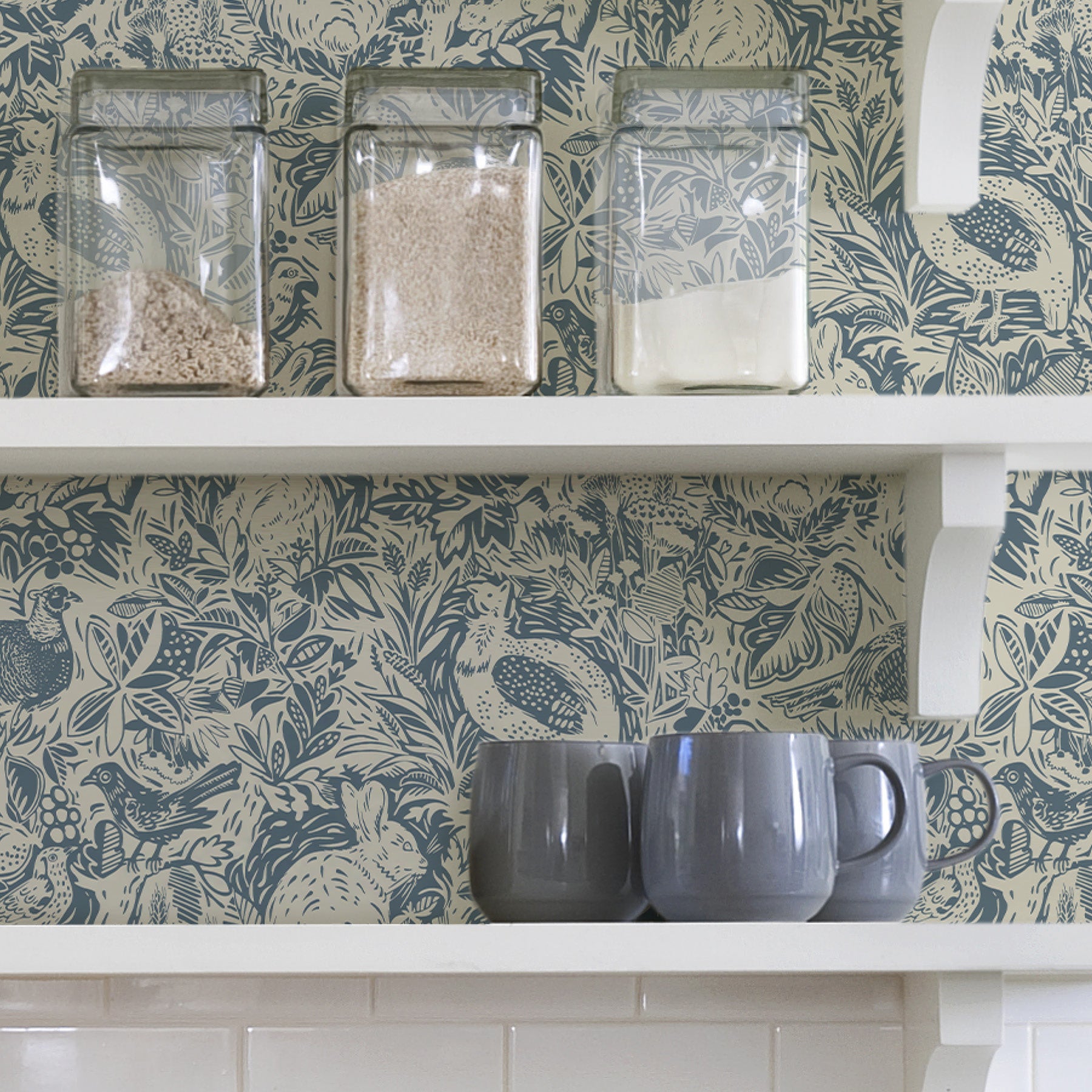 Terrene P&S Wallpaper in a room setting