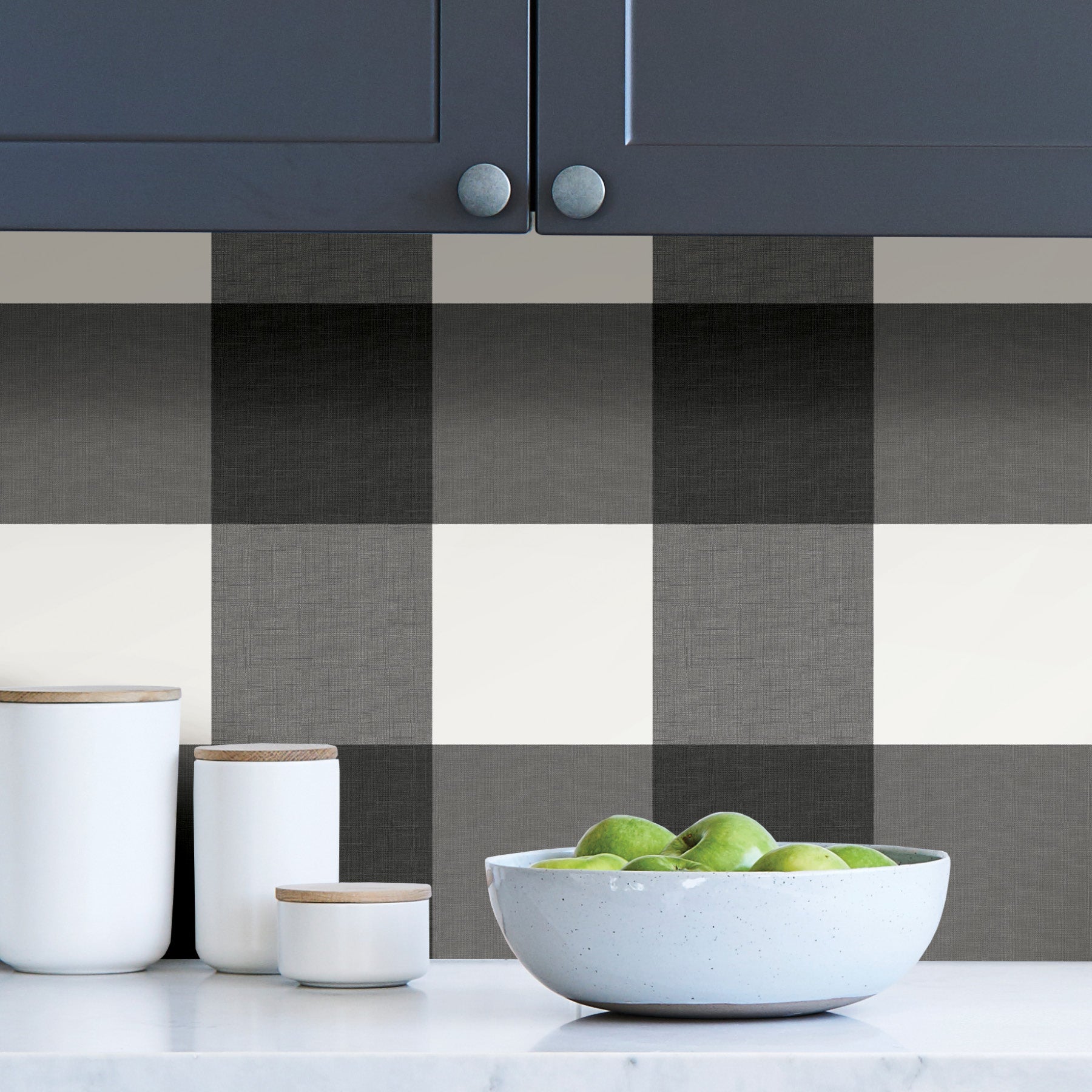Farmhouse Plaid Peel and Stick Wallpaper in a room setting