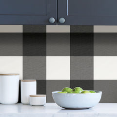 Farmhouse Plaid Peel and Stick Wallpaper in a room setting