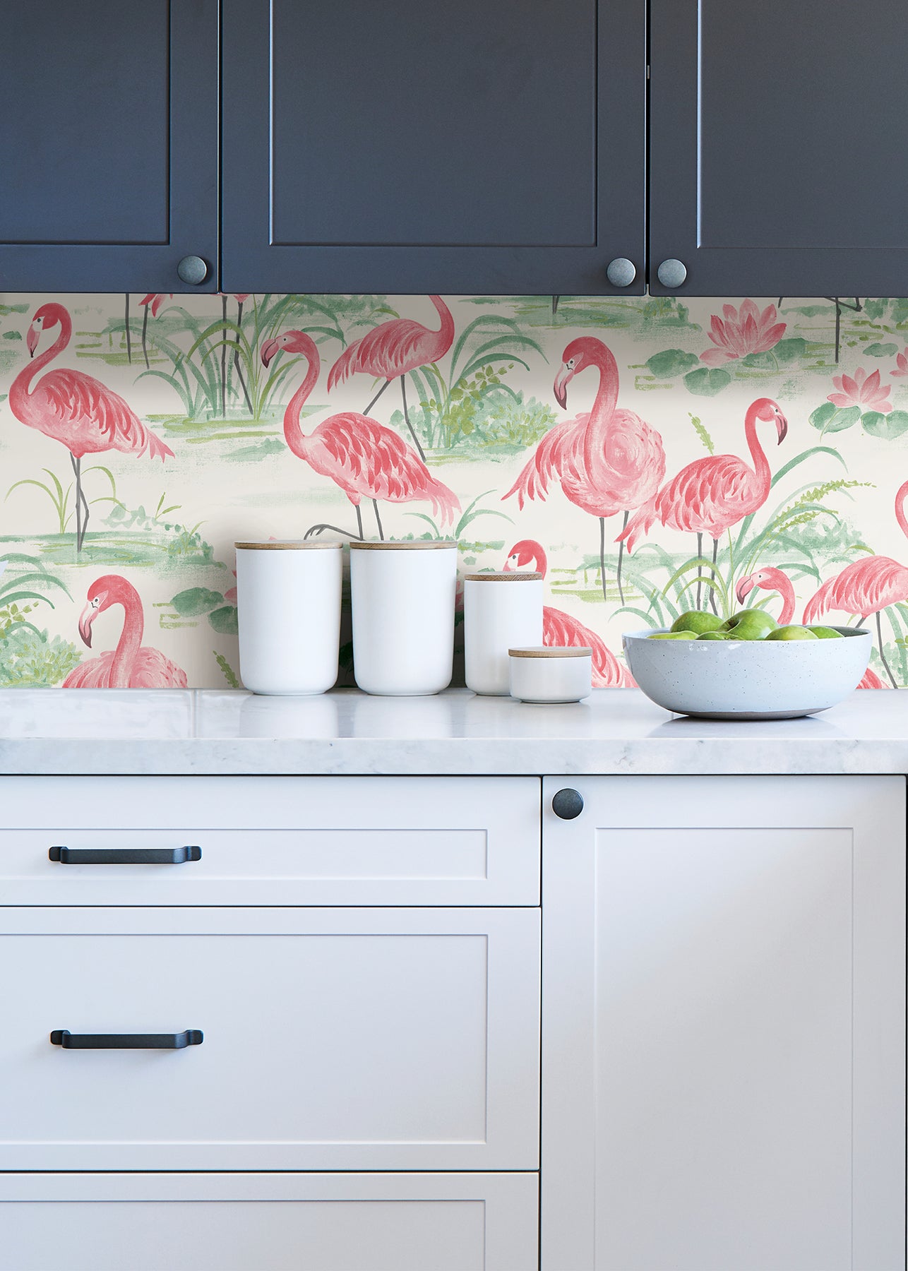 Flamingo Beach P&S Wallpaper in a room setting