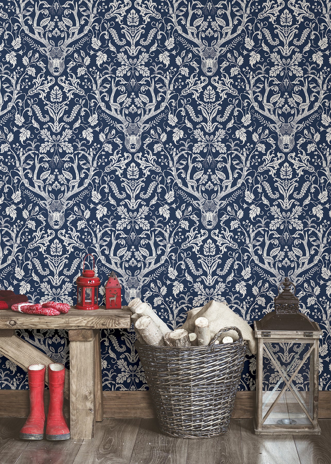 Escape to the Forest Peel and Stick Wallpaper in a room setting