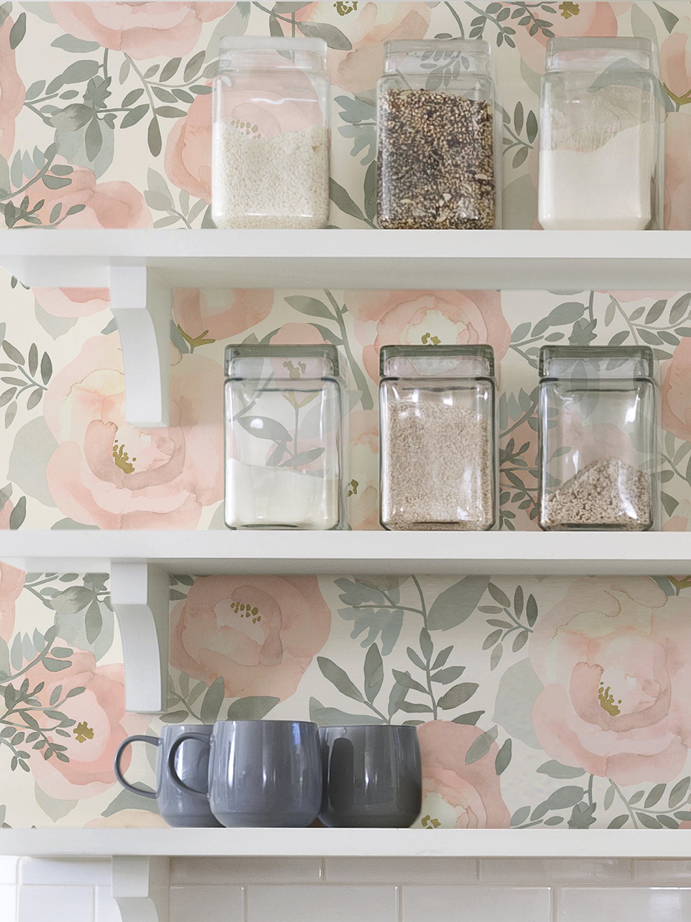 Peachy Keen P&S Wallpaper in a room setting