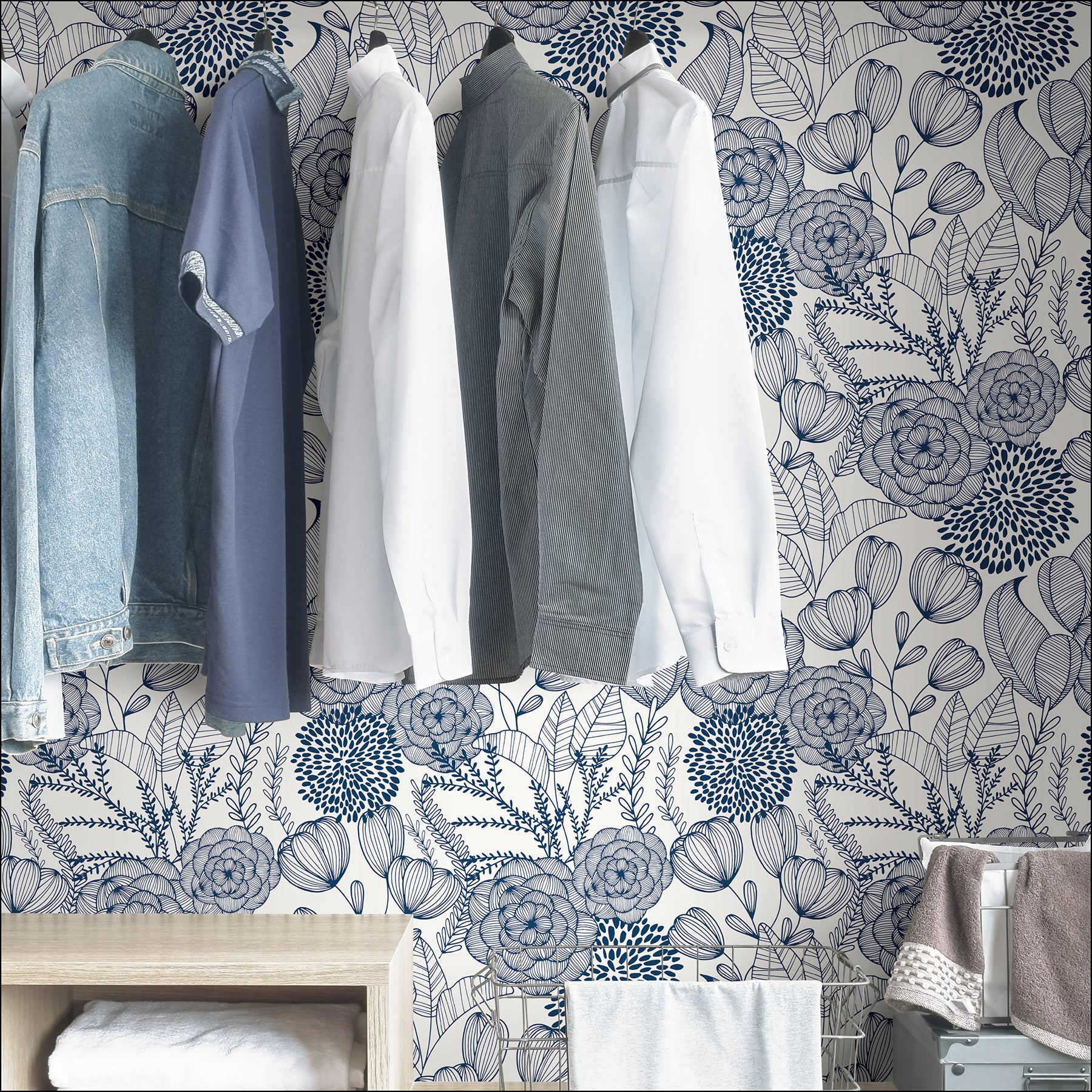 Secret Garden P&S Wallpaper in a room setting