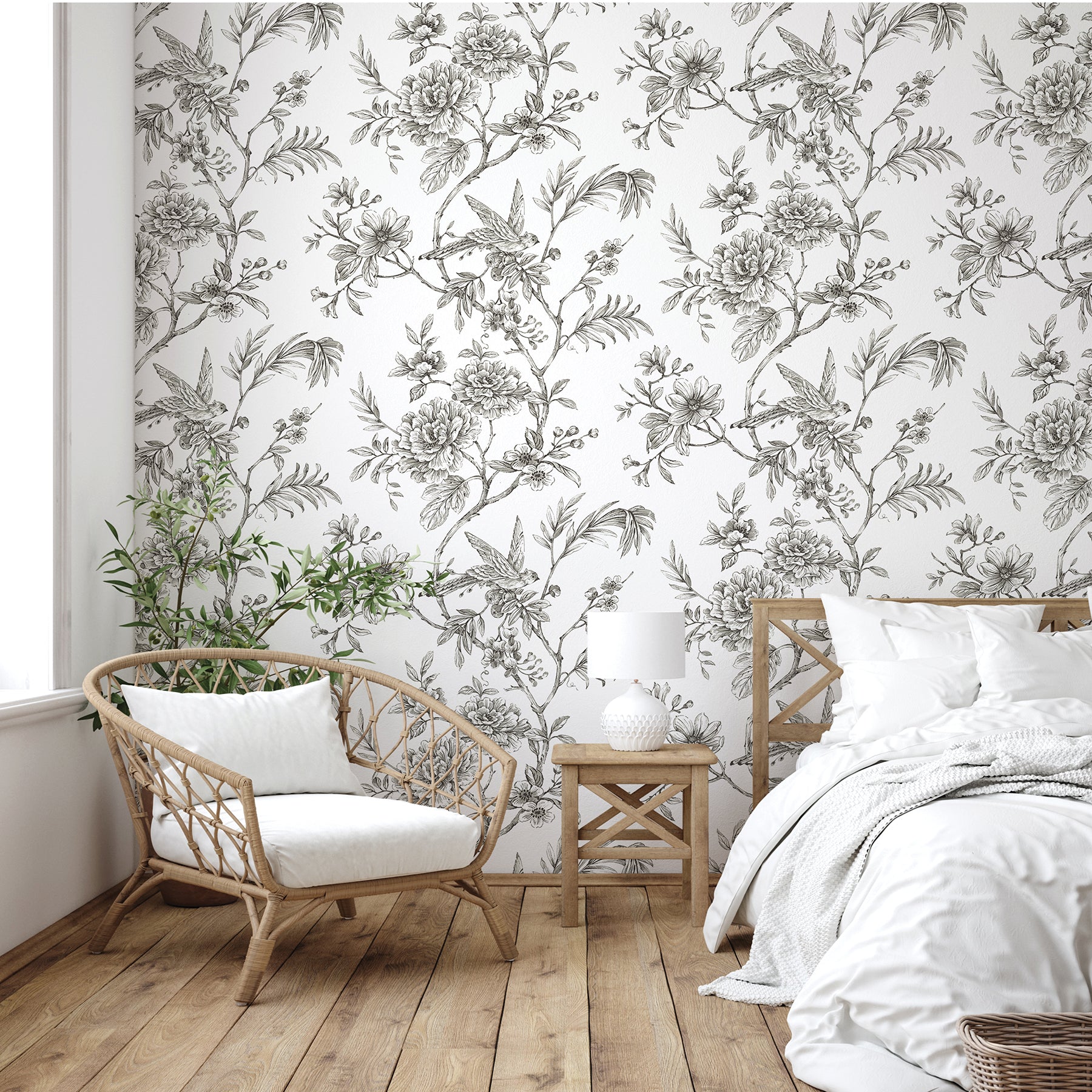 Longwood P&S Wallpaper in a room setting