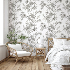 Longwood P&S Wallpaper in a room setting