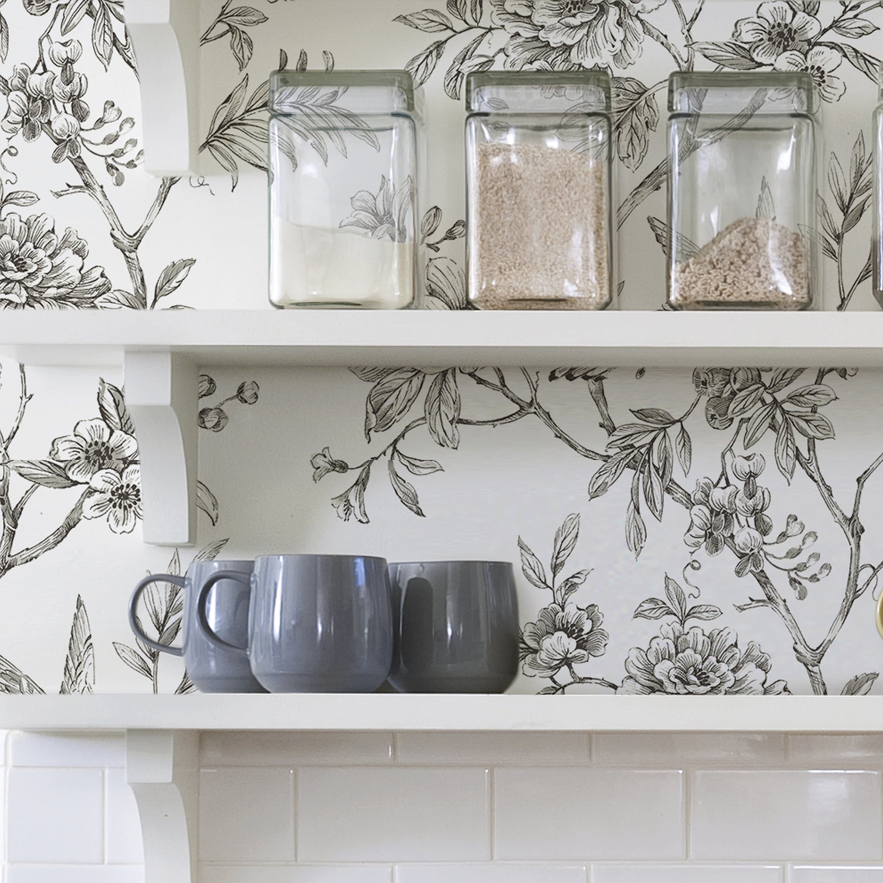 Longwood P&S Wallpaper in a room setting