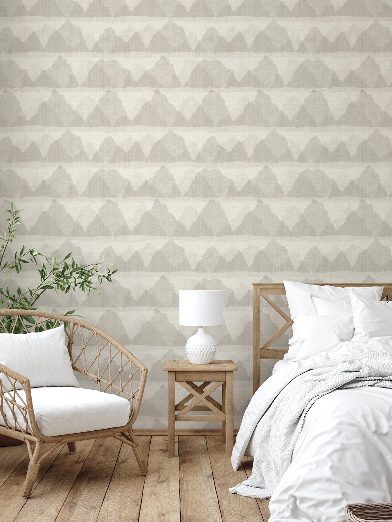Mountain Peak Peel and Stick Wallpaper in a room setting