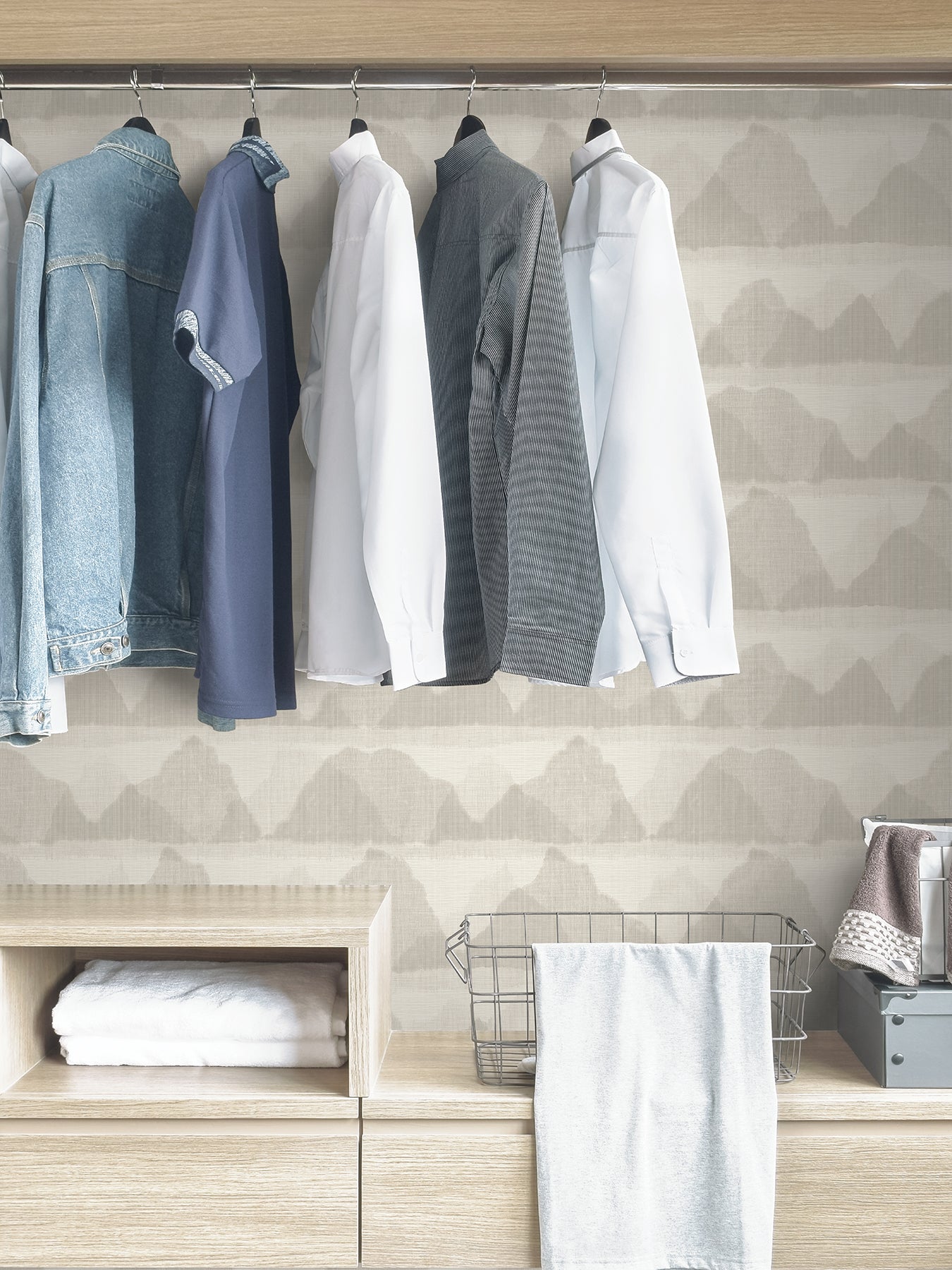 Mountain Peak Peel and Stick Wallpaper in a room setting