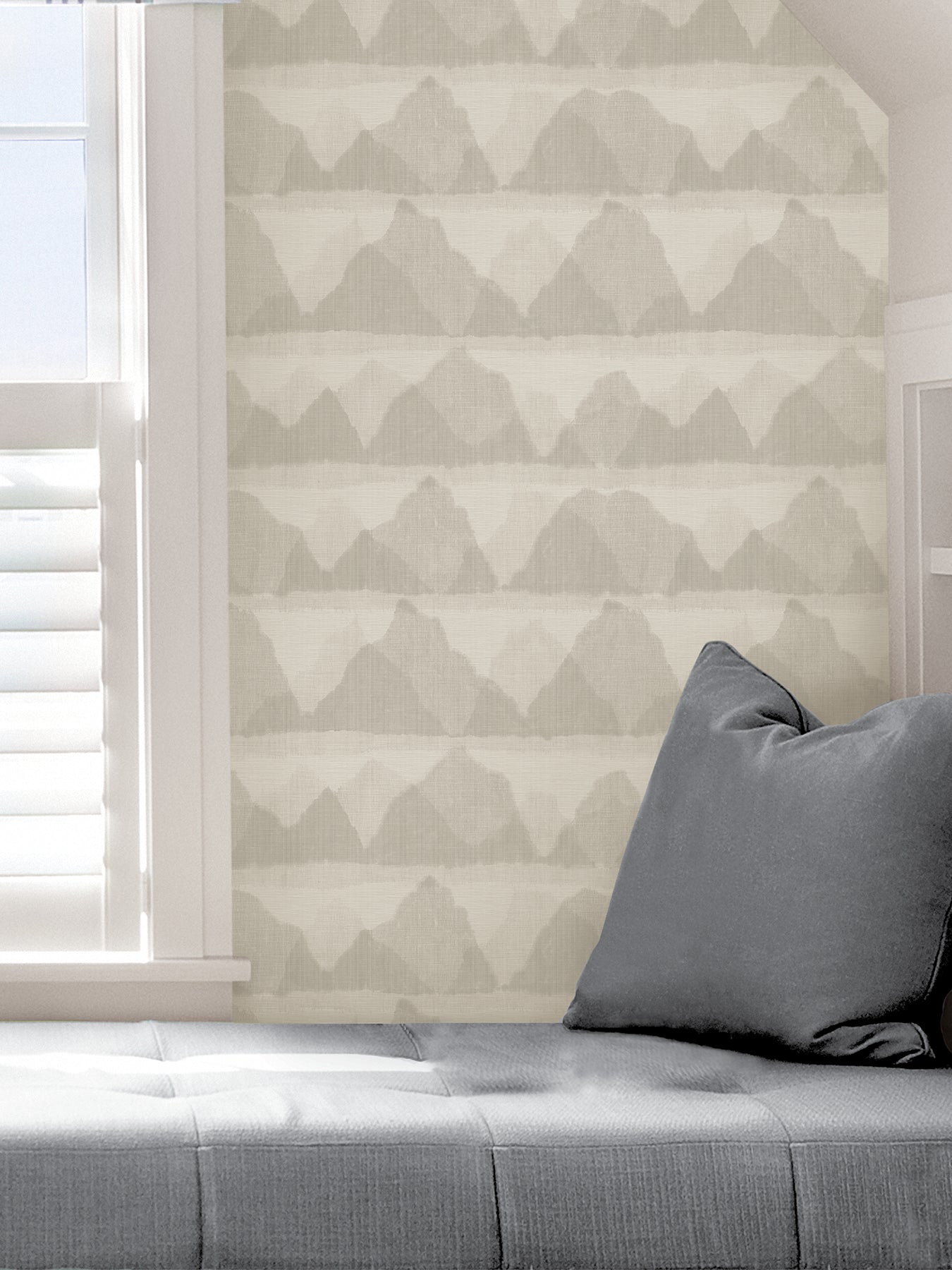 Mountain Peak Peel and Stick Wallpaper in a room setting