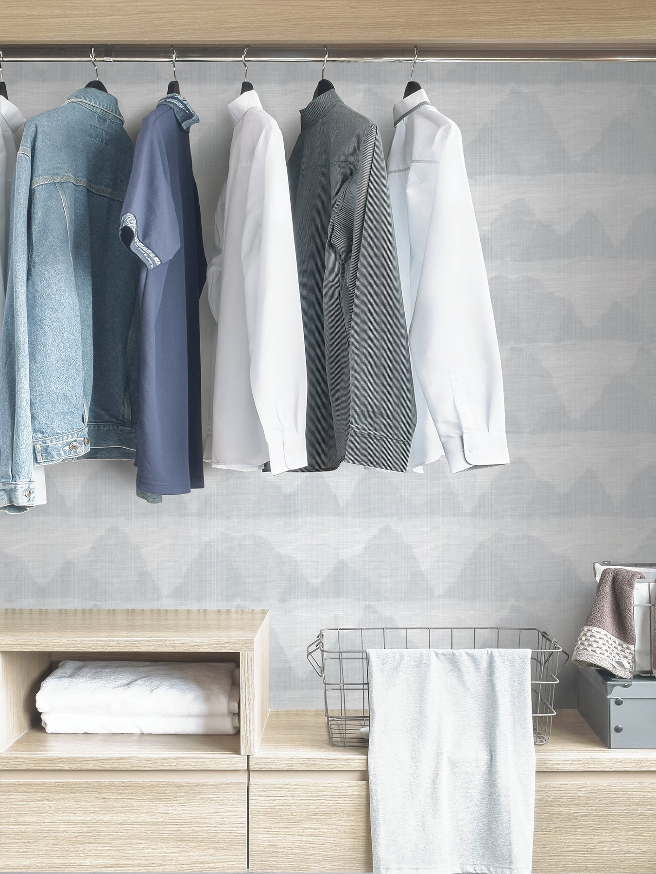 Mountain Peak Peel and Stick Wallpaper in a room setting