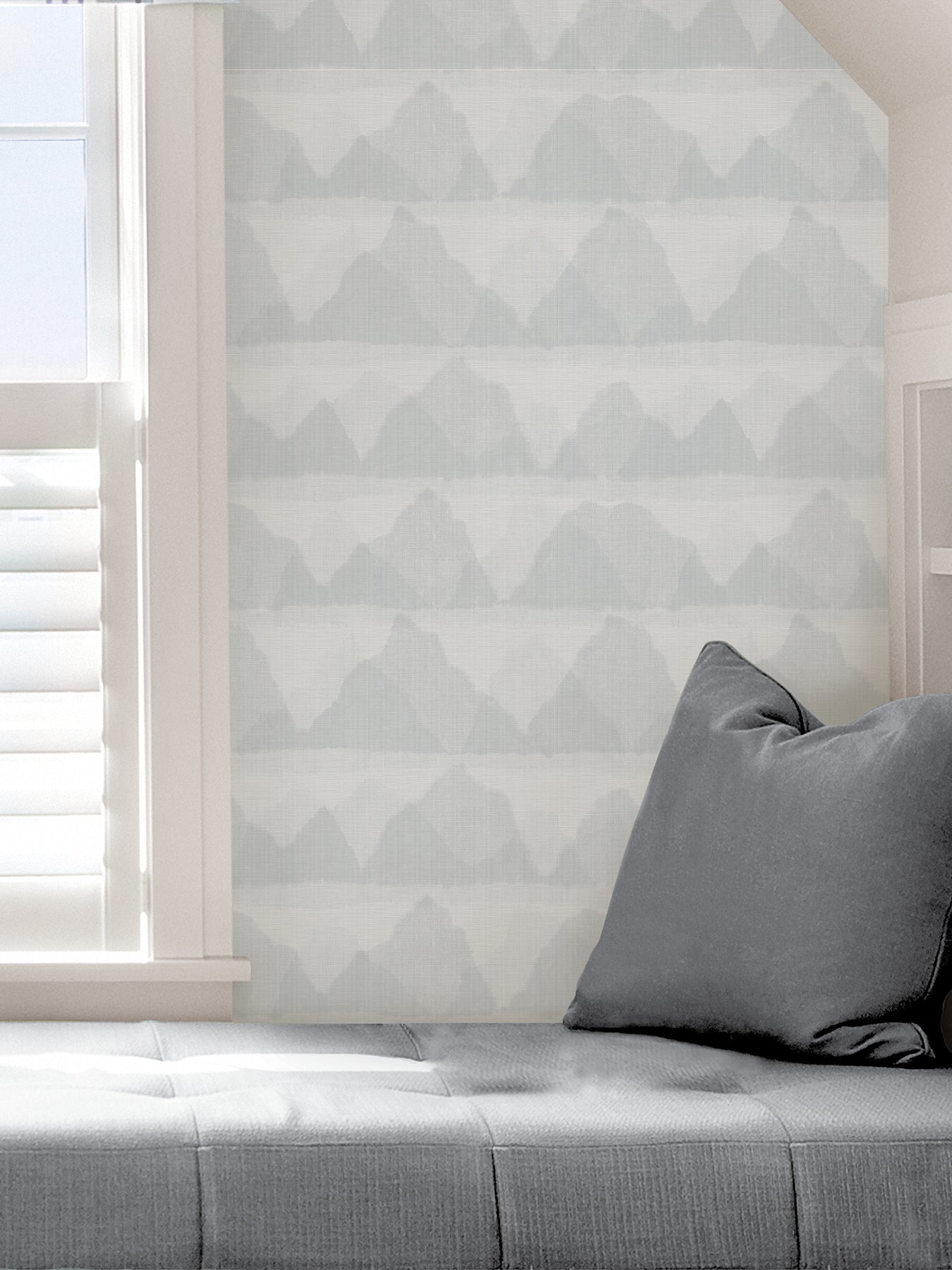 Mountain Peak Peel and Stick Wallpaper in a room setting