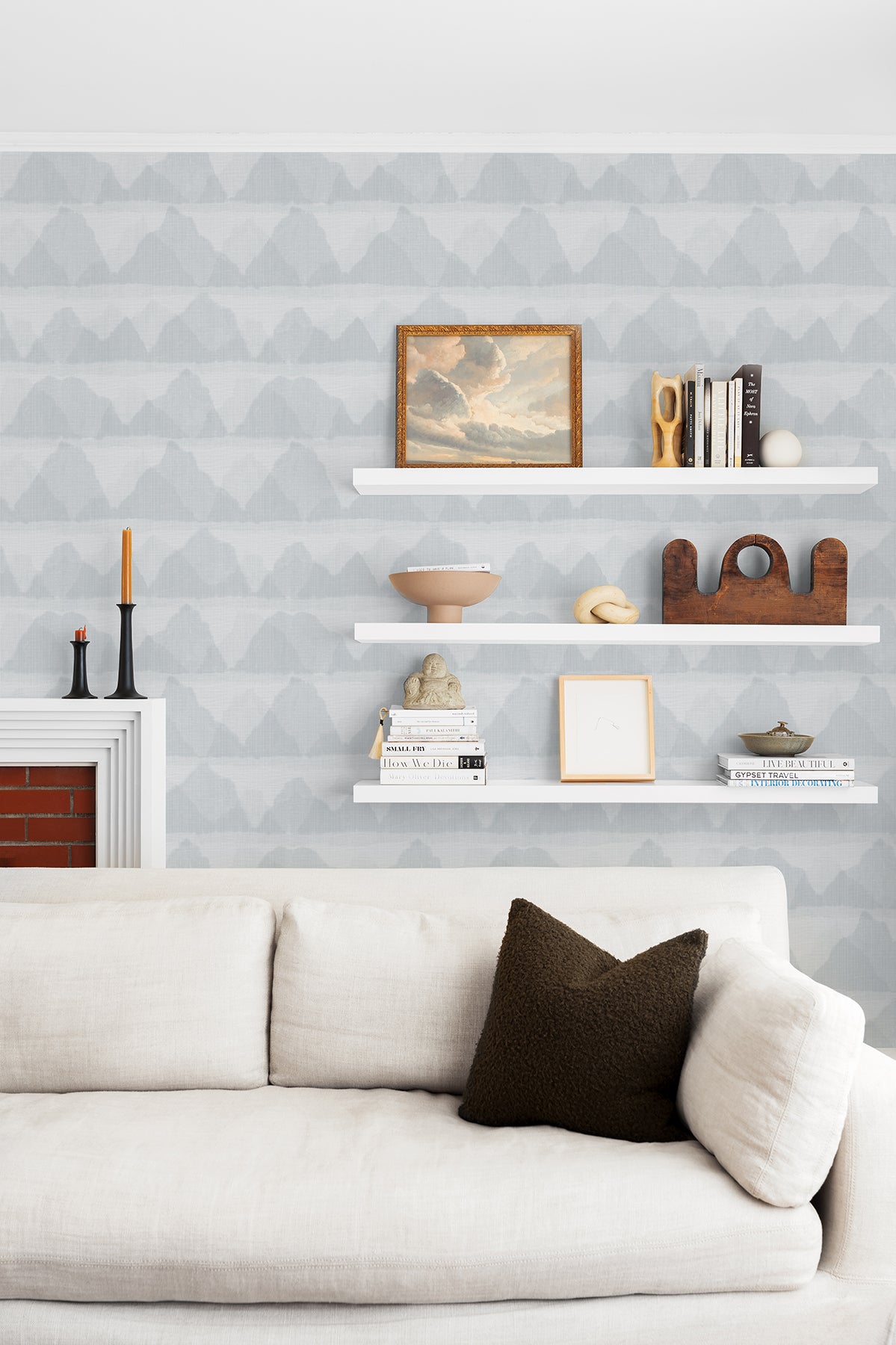 Mountain Peak Peel and Stick Wallpaper in a room setting