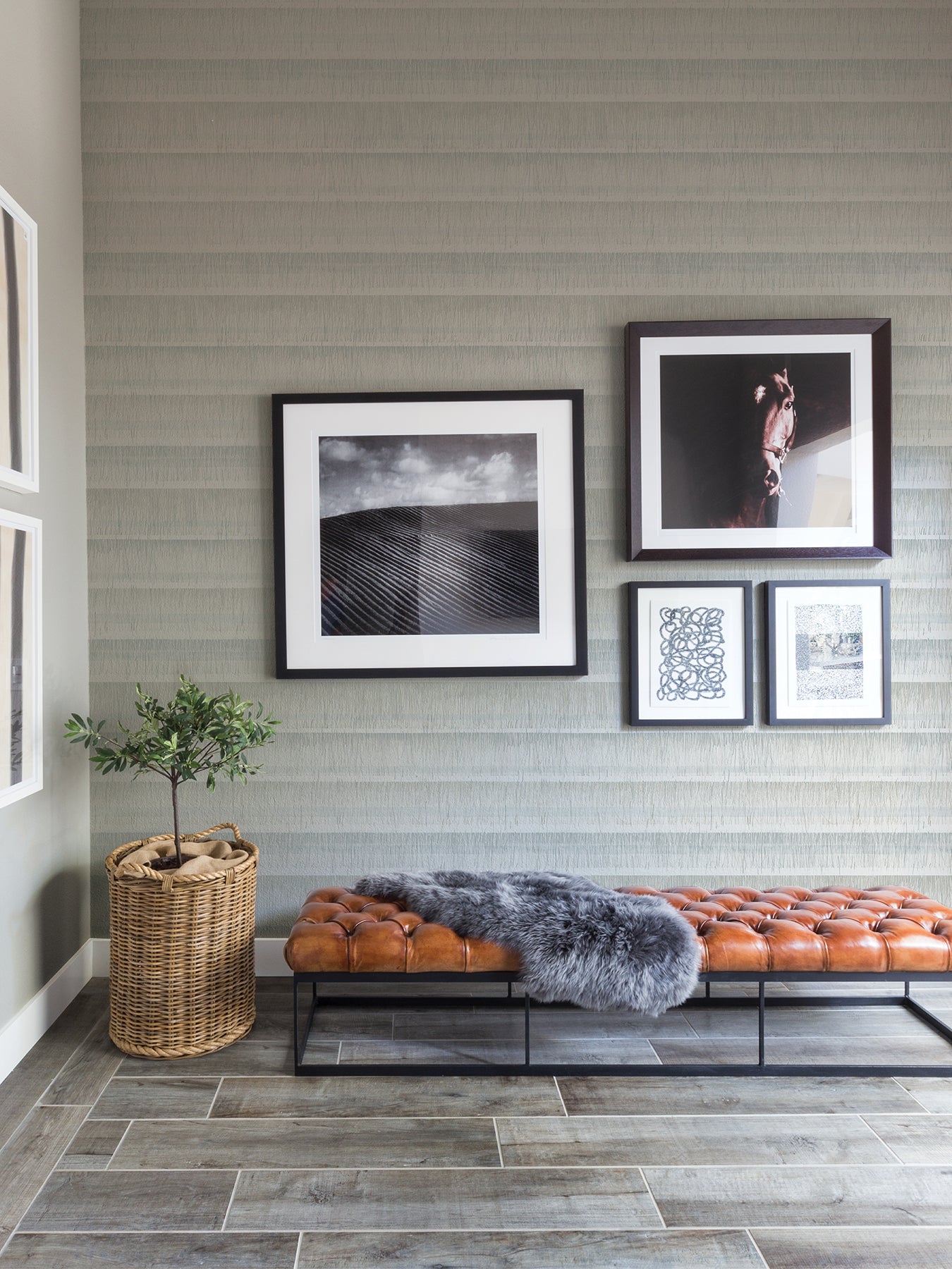 Dhurrie Peel and Stick Wallpaper in a room setting