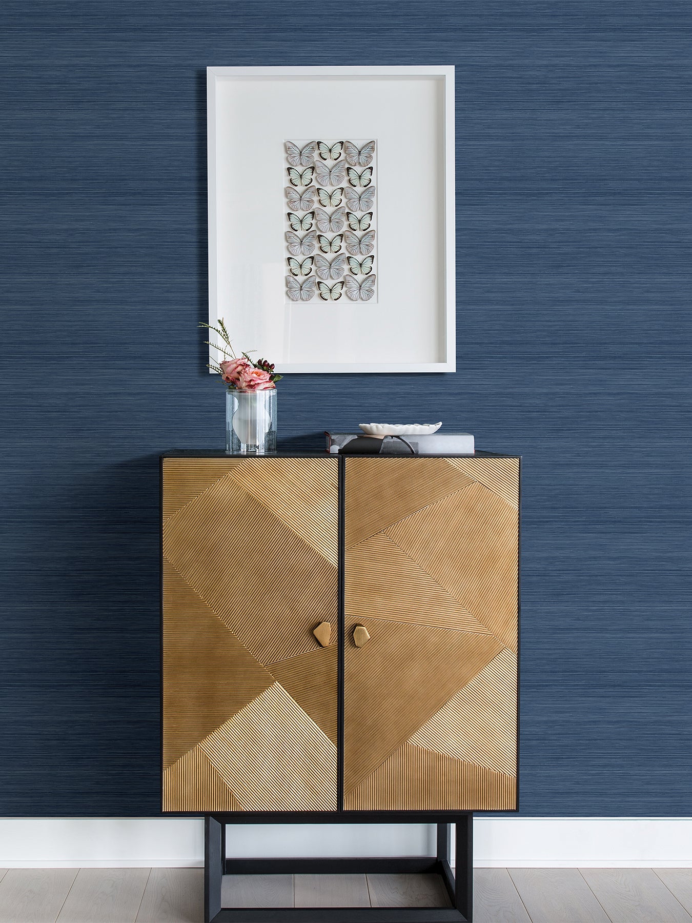 Crossweave String Peel and Stick Wallpaper in a room setting